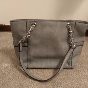 Gray tote handbag for women
